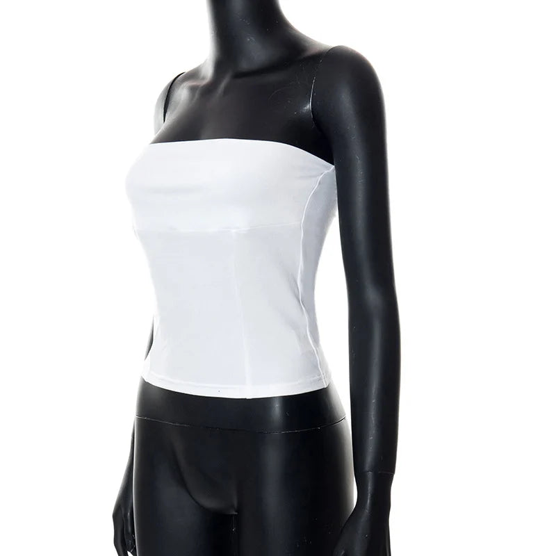 Bustier Corset Femme Y2K Sans Bretelles Épaules Dénudées Tube Top Sexy Slim – Été & Streetwear