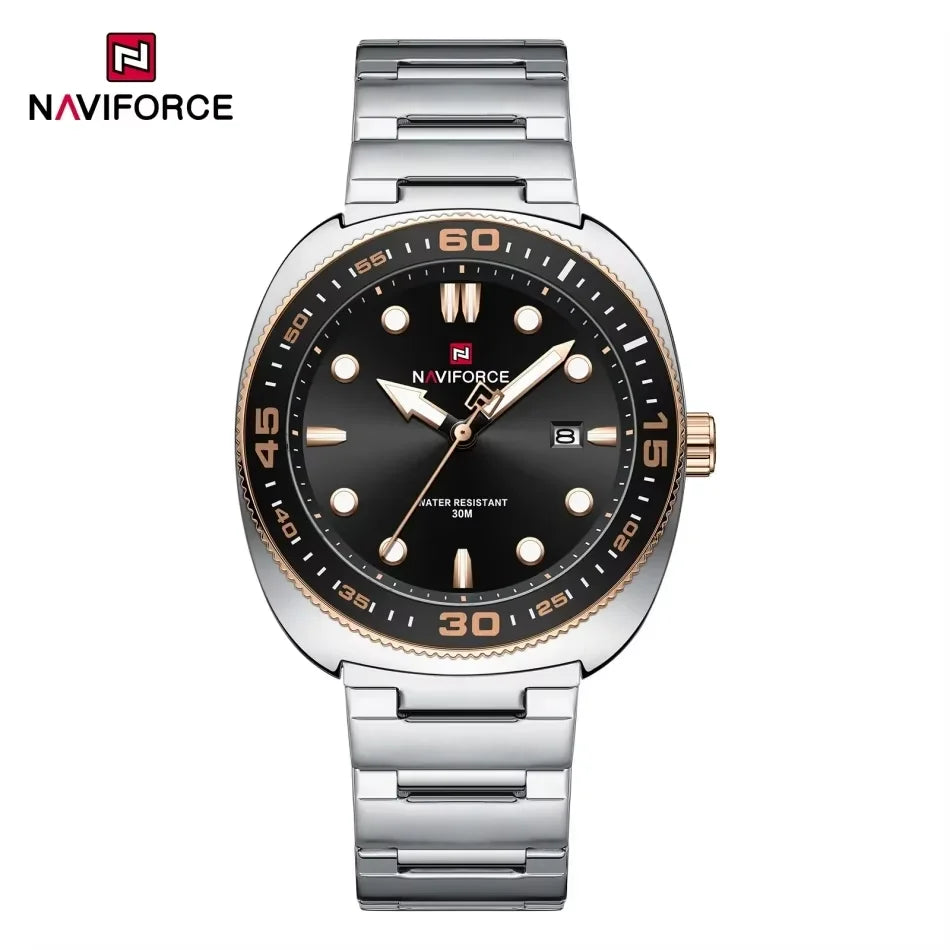 Montre Homme NAVIFORCE Sport Luxe Acier Inoxydable Quartz Date Étanche 30M – Fashion Tendance