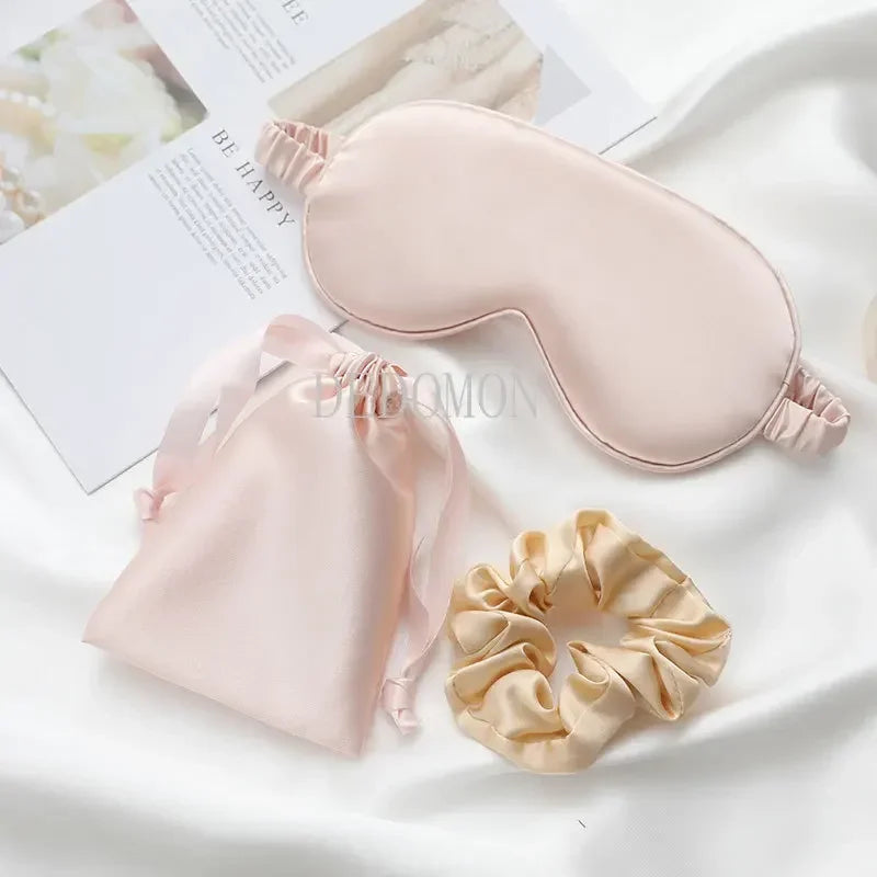 Lot 3 Seiden-Augenmasken für Damen – Seidige Anti-Licht-Schlafmaske | Schlaf, Reise & Erholung | Nachtpflege für Haut & Augen
