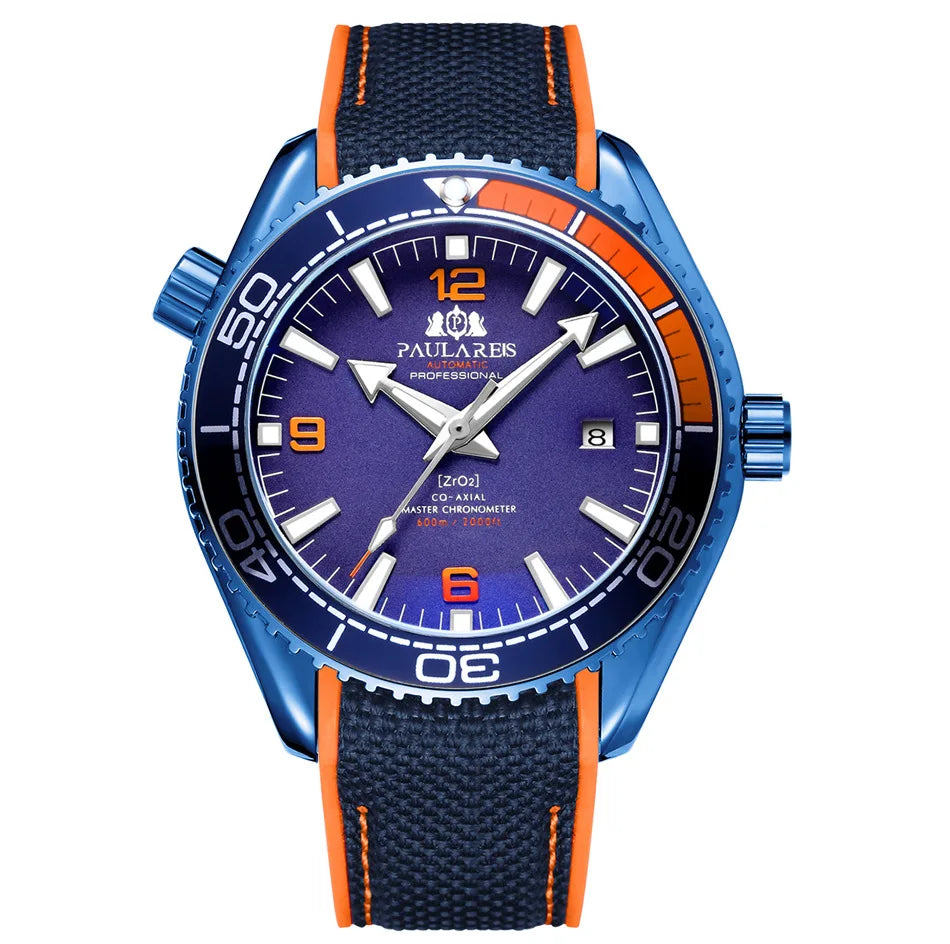 Montre Homme Automatique Mécanique Luxe – Bracelet Caoutchouc Lumineux Étanche Calendrier