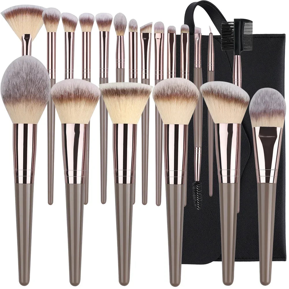 Set Pinceaux Maquillage Professionnel 1 à 20 Pcs – Blush, Highlighter, Fond de Teint & Fard | Ultra-Doux Femme