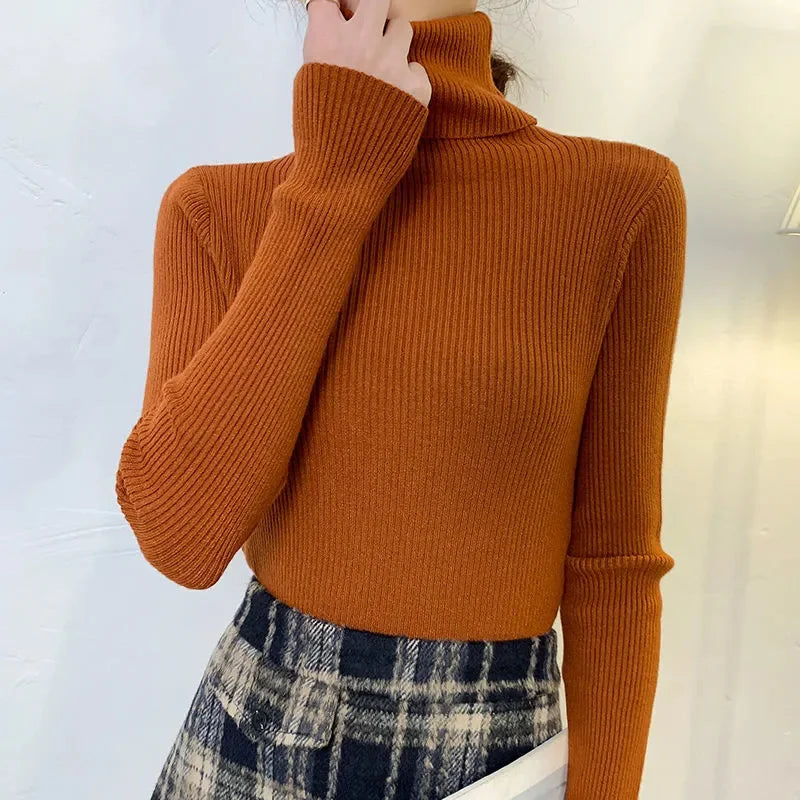 Pull Col Roulé Cachemire Ultra-Doux Femme - Tricot Basique Chic Automne Hiver | Heliar