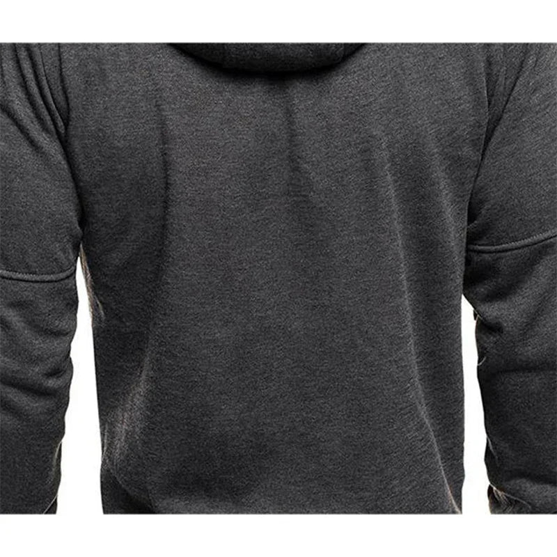 Hoodie Zippé Homme Couleur Unie – Veste Sport Casual Confortable Manches Longues Printemps Automne | Mode Homme Premium