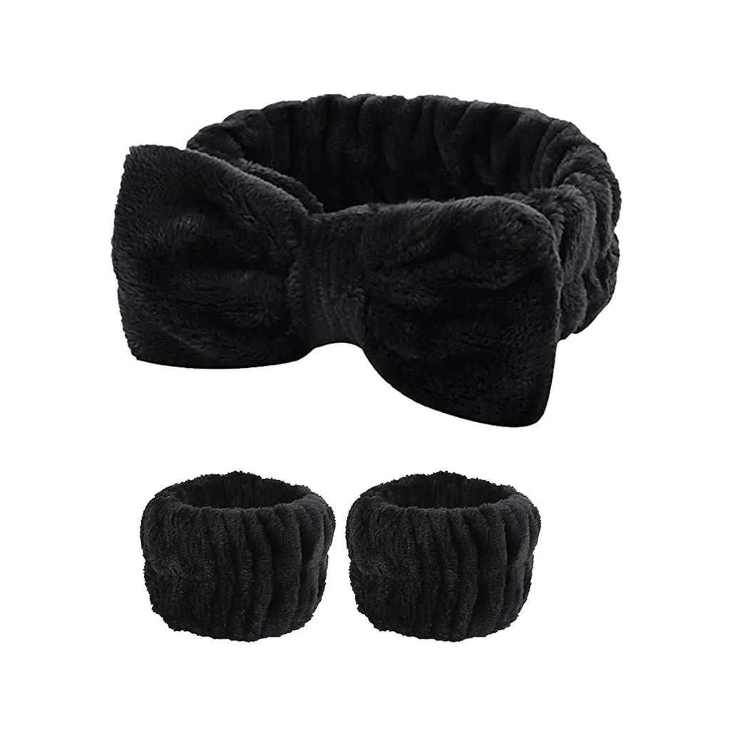 Lot 3 Bandeaux Spa Microfibre – Serre-Tête Lavage Visage & Poignet Absorbant | Scrunchie Maquillage