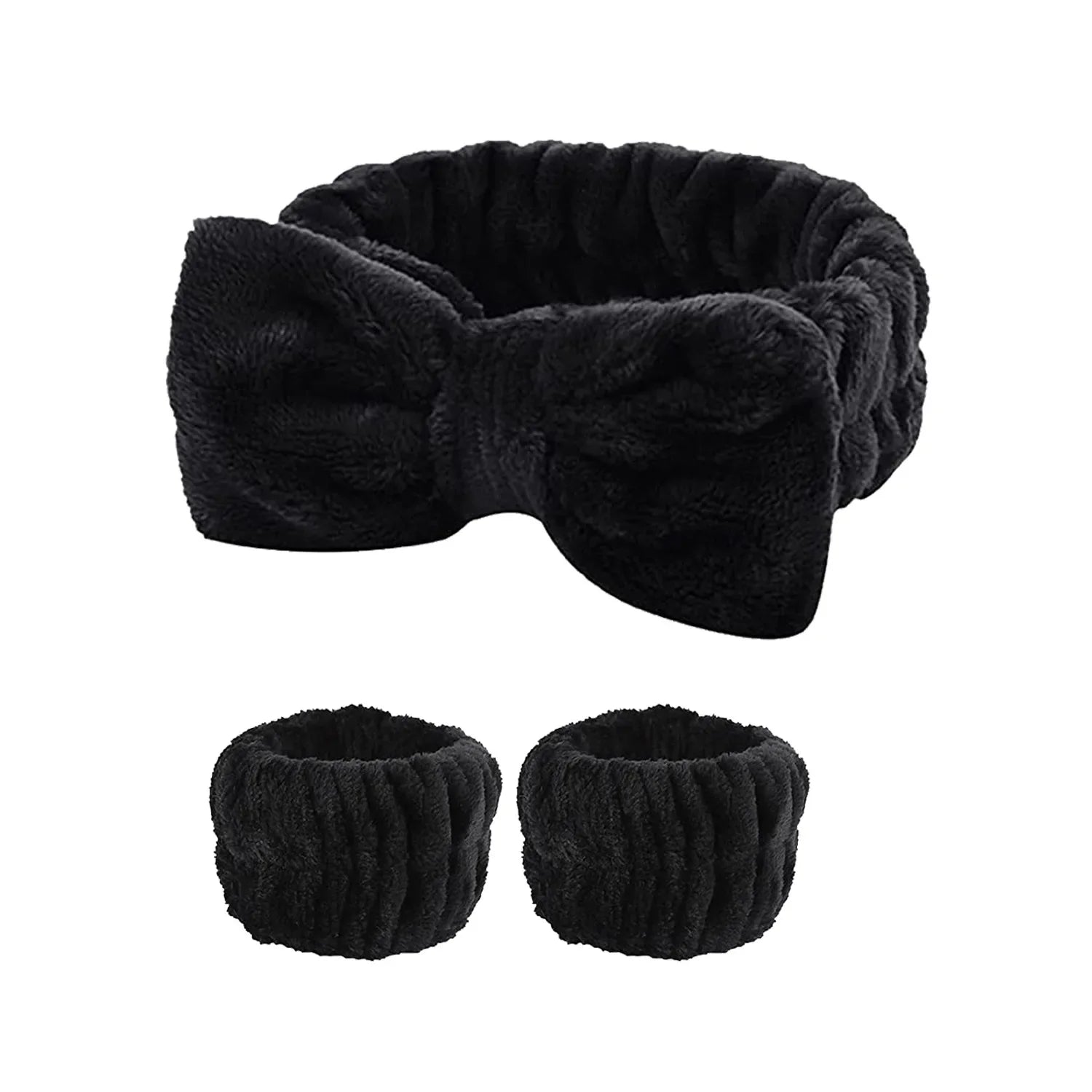 Lot 3 Bandeaux Spa Microfibre – Serre-Tête Lavage Visage & Poignet Absorbant | Scrunchie Maquillage