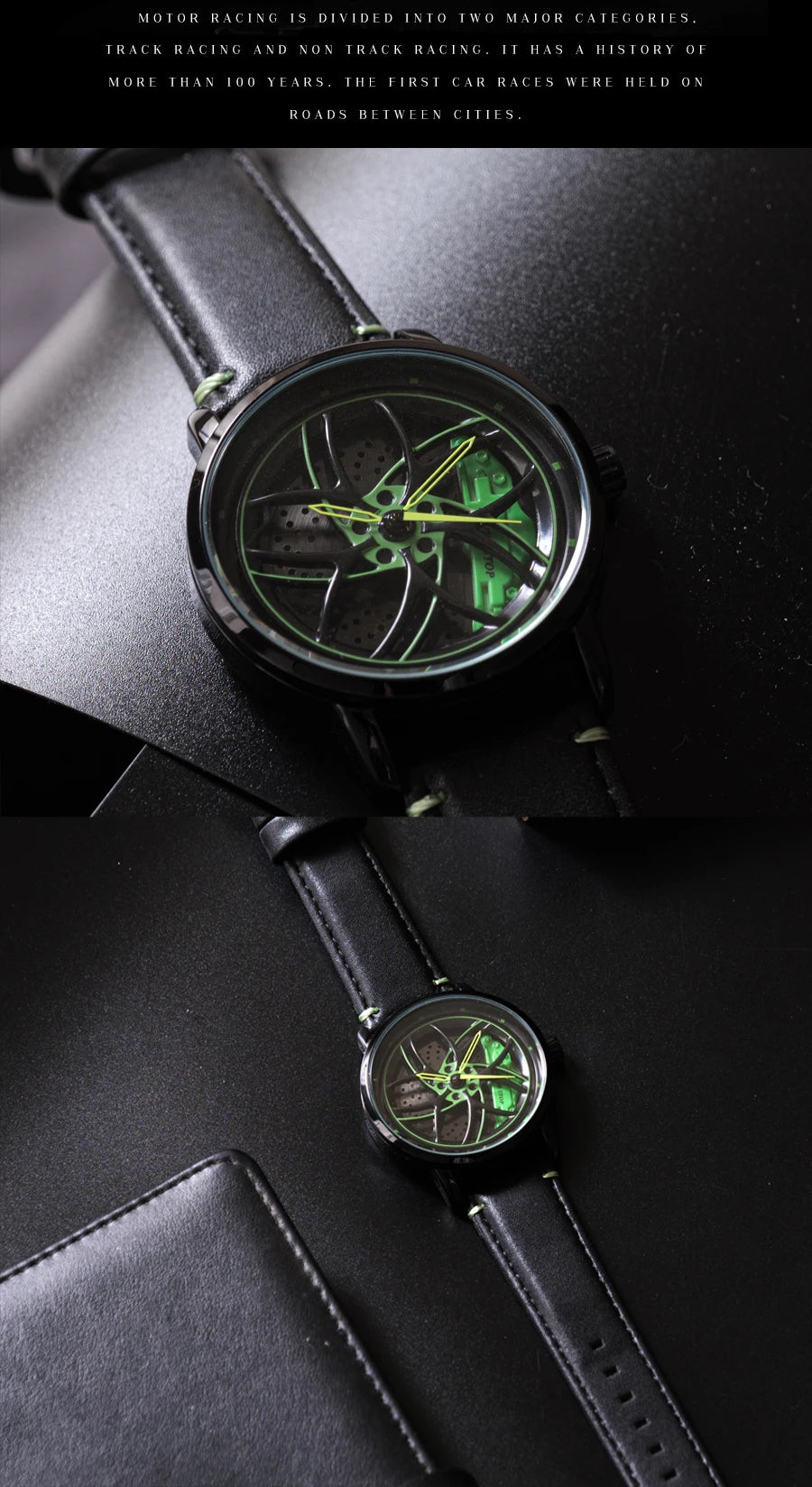 Montre Homme UTHAI CQ323 Squelette Roue Tournante Quartz – Design Unique Cool Cadeau