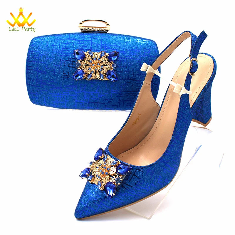 Ensemble Chaussures + Sac Italien Orange Cristal – Pumps Luxe Mariage Fête 2024