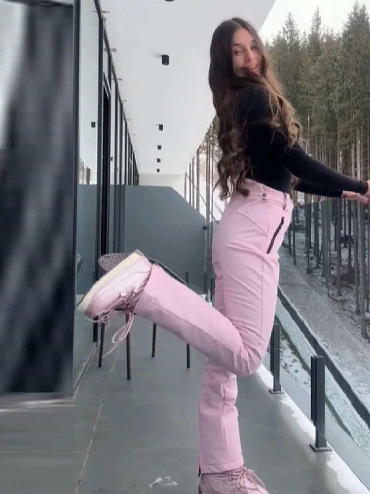 Ensemble de Ski Femme 2 Pièces – Veste Capuche Zipper Chaude + Pantalon Sport Long | Confort Hiver 2025