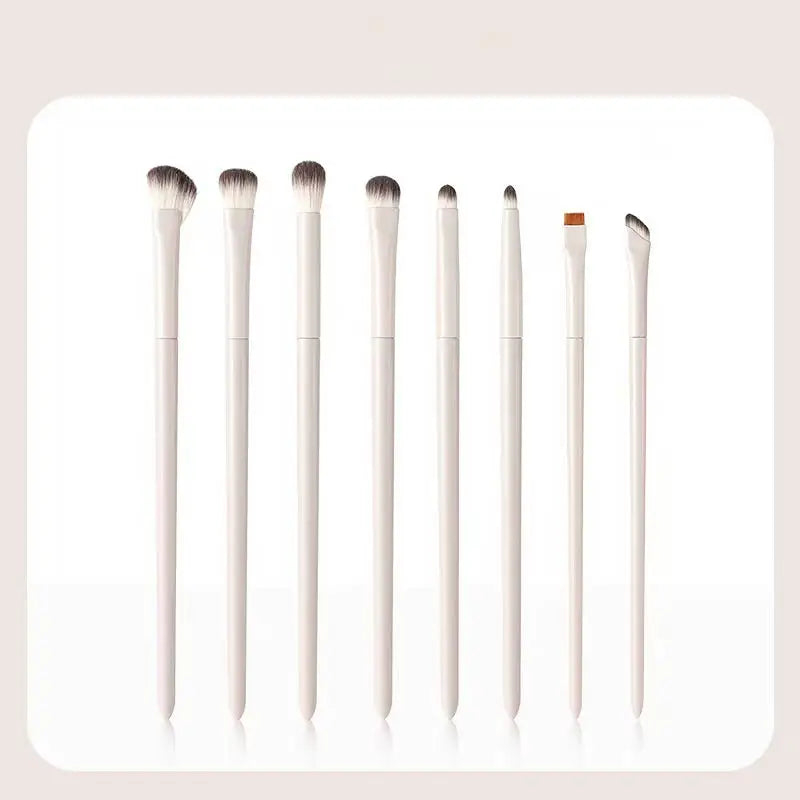 Set Pinceaux Yeux Naturels 5 à 10 Pcs – Fards, Eyeliner & Détail | Poils Ultra-Doux Blancs Maquillage