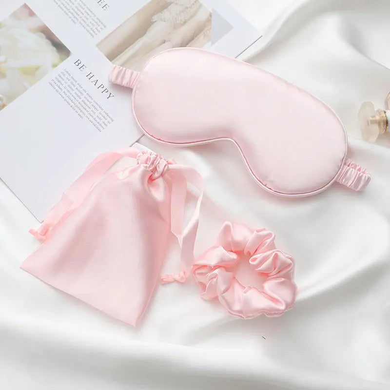 Lot 3 Seiden-Augenmasken für Damen – Seidige Anti-Licht-Schlafmaske | Schlaf, Reise & Erholung | Nachtpflege für Haut & Augen