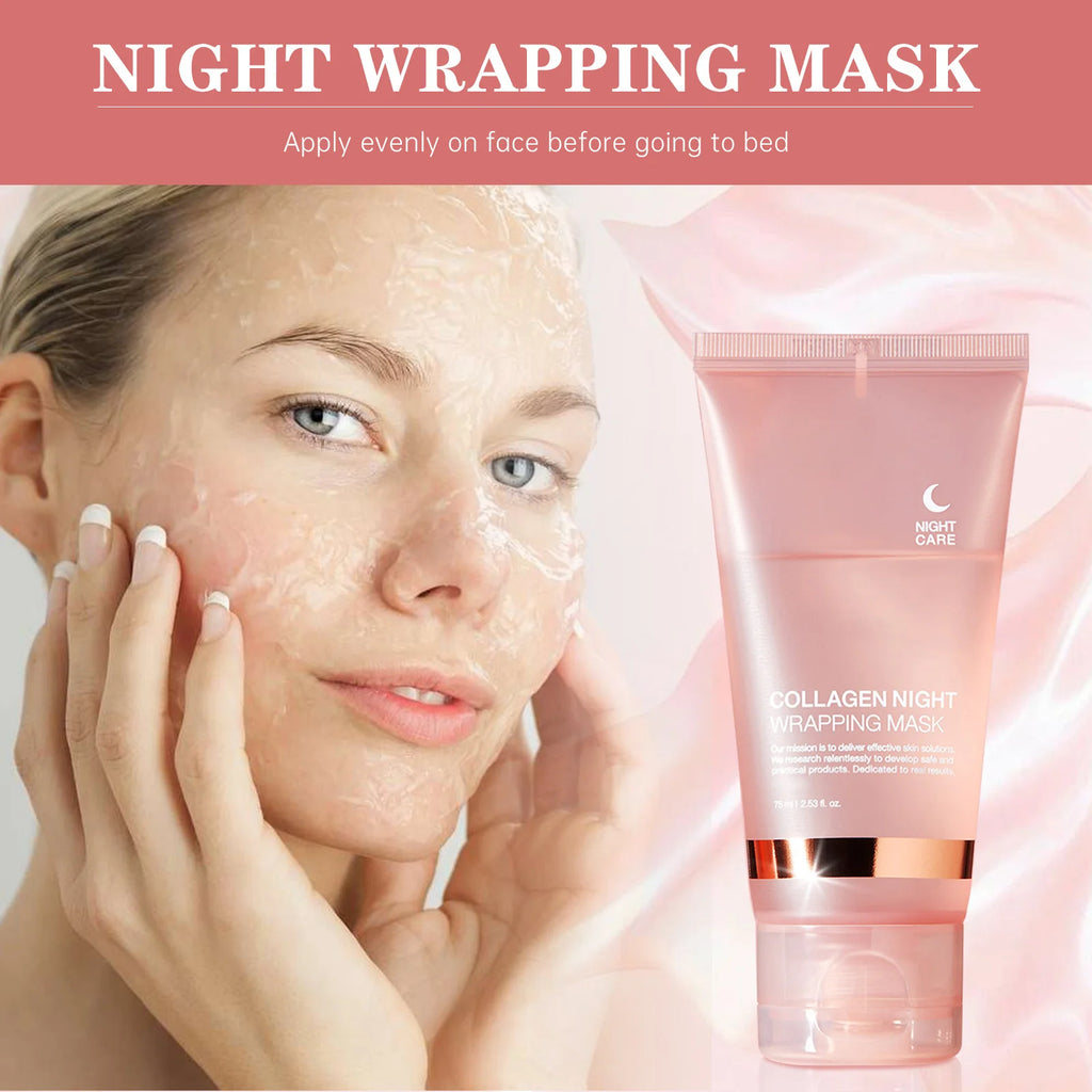 Masque Nuit au Collagène Hydrolysé 75ml – Fermeté, Hydratation & Éclat | Anti-Relâchement & Teint Terne