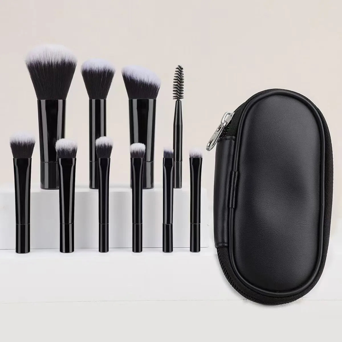Kit 10 Pinceaux Maquillage Mini – Taille Voyage | Multicolore