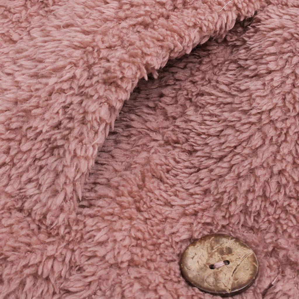 Damen Teddyfell-Mantel mit Kapuze – Warme Fleece-Jacke Unifarben | Herbst Winter Trend