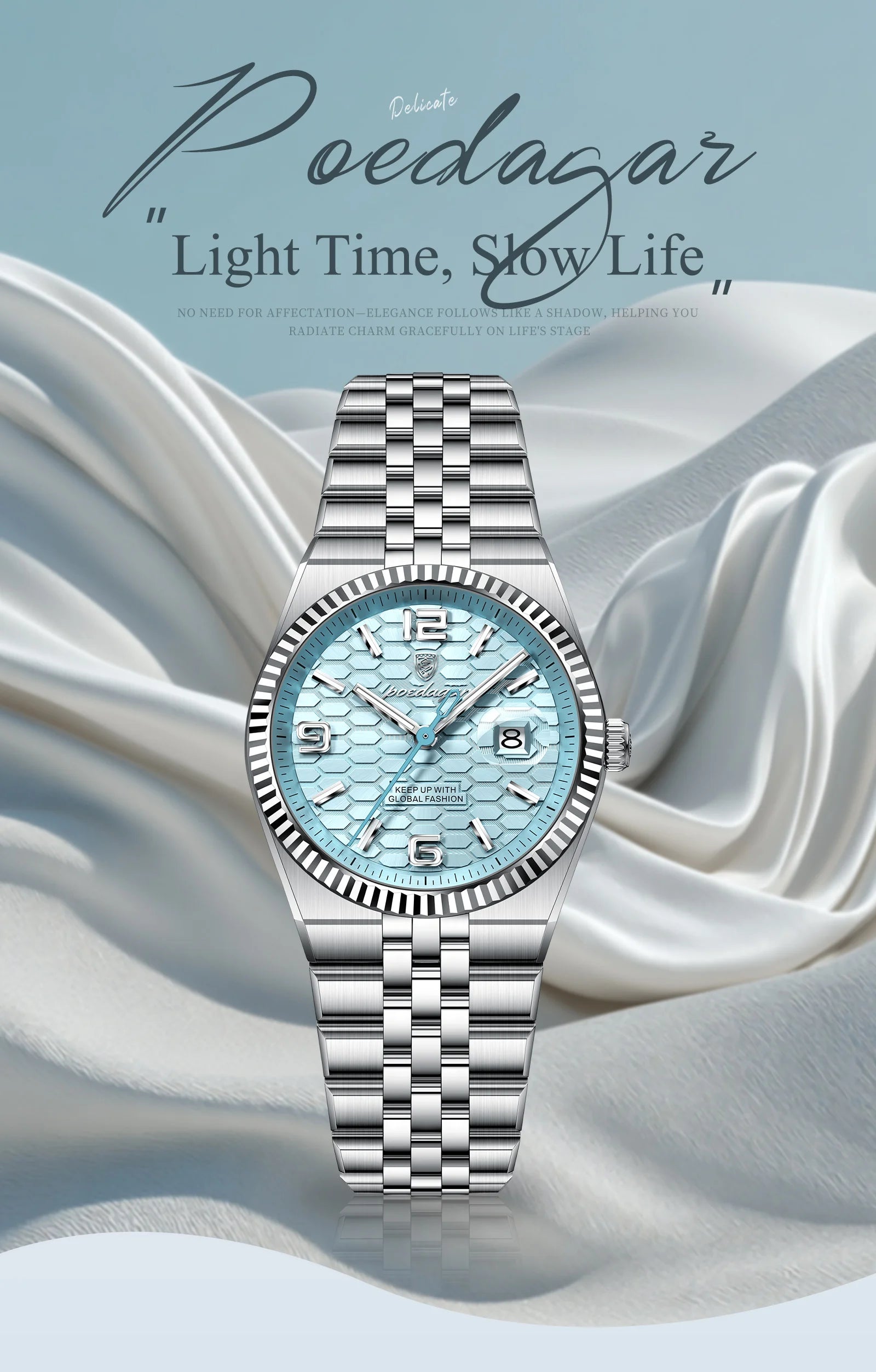 Montre Femme POEDAGAR Élégante Luxe Quartz – Lumineuse Étanche Date + Boîte Cadeau