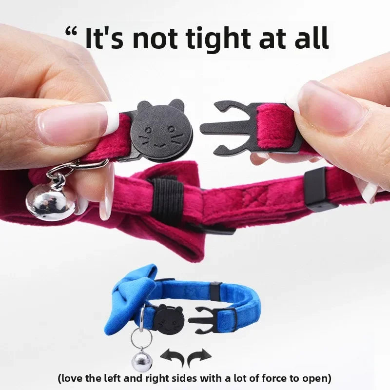 Collier Chat Nœud Papillon Sécurité – Clochette Anti-Étranglement Puppy Chaton Adorable