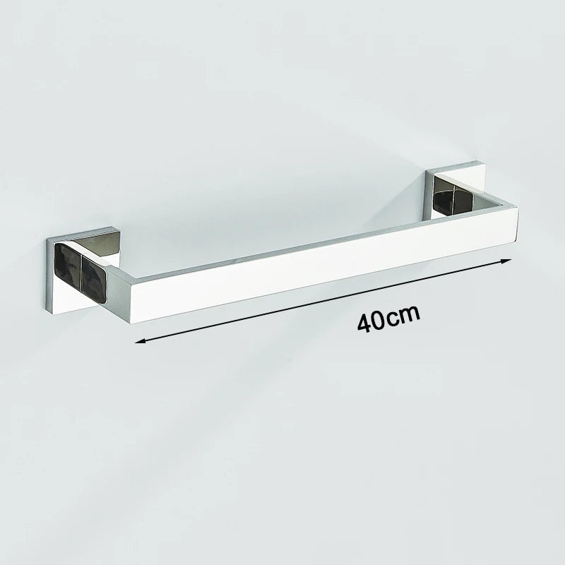 Set Accessoires Salle de Bain Inox – Porte-Serviettes, Porte-Papier & Crochet | Noir & Or Mural