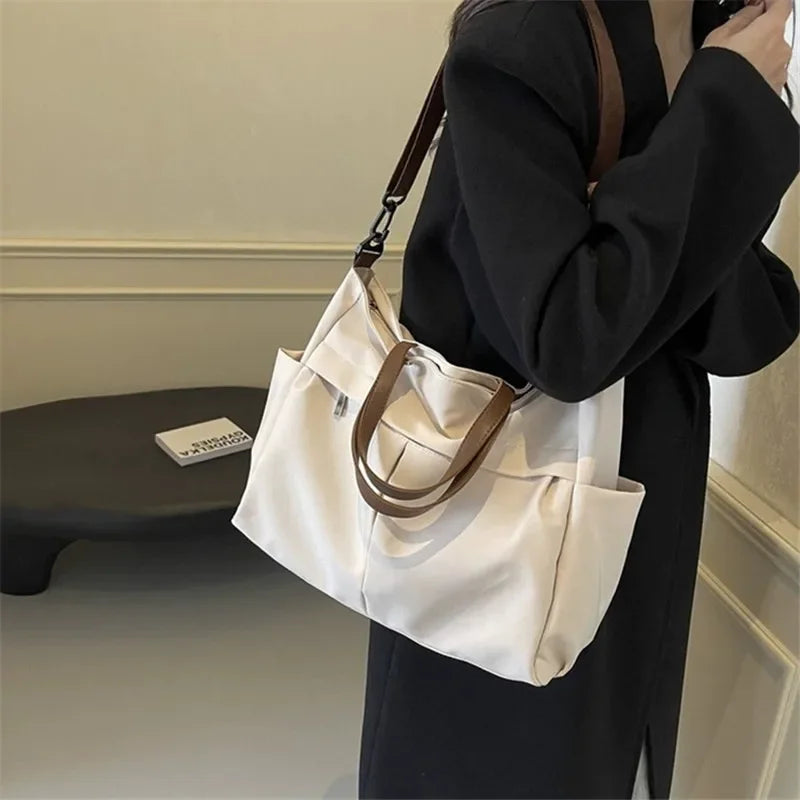 Grand Sac Cabas Nylon Femme – Tote Bag Stylish Bandoulière & Épaule | Voyage, Business, Fitness & Shopping | Léger & Résistant