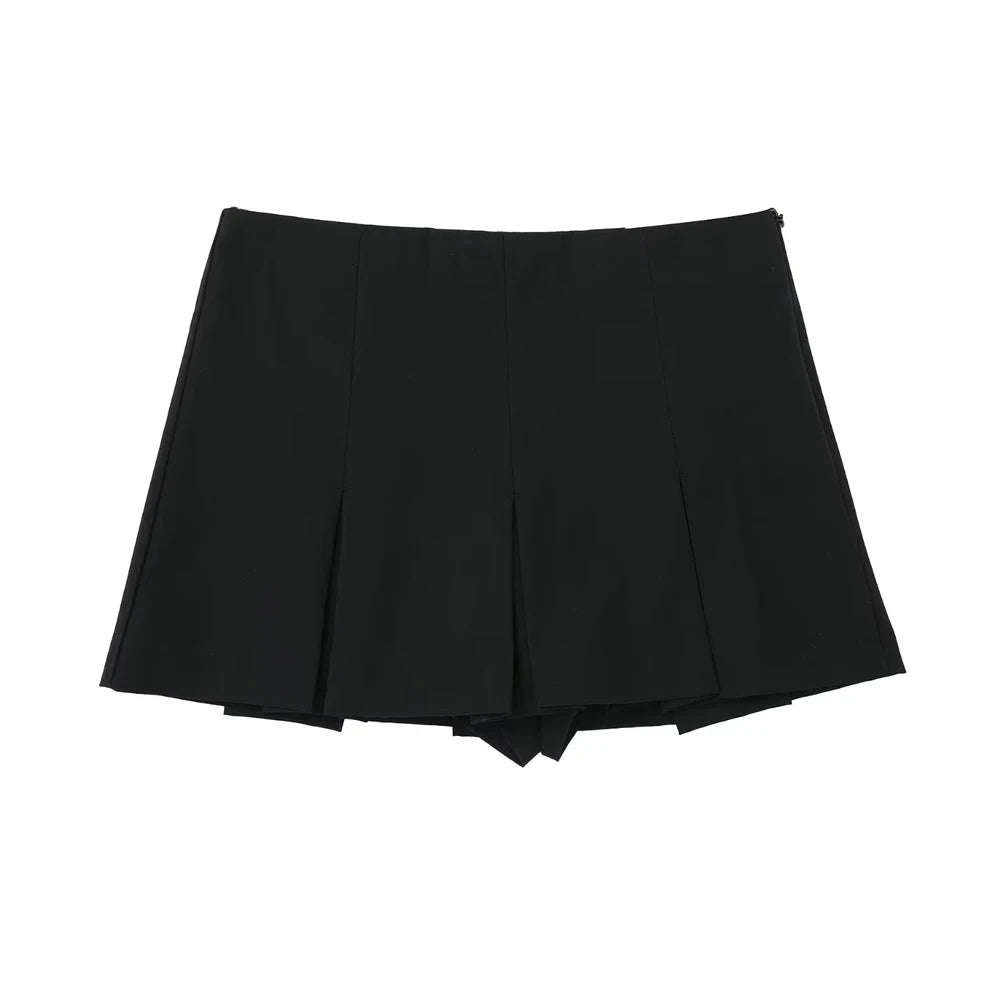 Skort Plissé Taille Haute Mini Femme - Short Jupe Casual Été & Vacances | MUJER 2025
