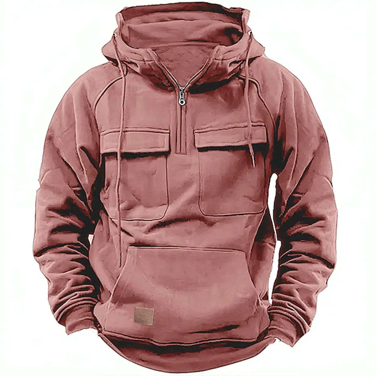 Sweat Tactique Homme Half-Zip Grande Poche – Cargo Pullover Outdoor, Gym & Fitness 2026 | Coupe Ample & Respirant