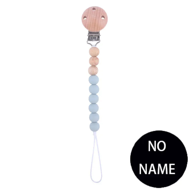 Attache-Tétine Personnalisée Prénom – Clip Silicone & Bois Fait Main Éco-Responsable Sécurisé Bébé