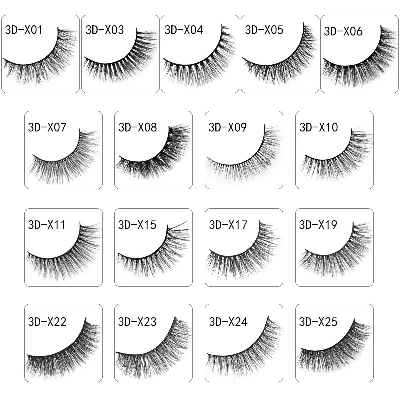Lot 3 Paires Faux Cils 3D Vison SHIDISHANGPIN – 27 Styles Fluffy Wispy Épais | Cils Faux Faits Main Maquillage Yeux