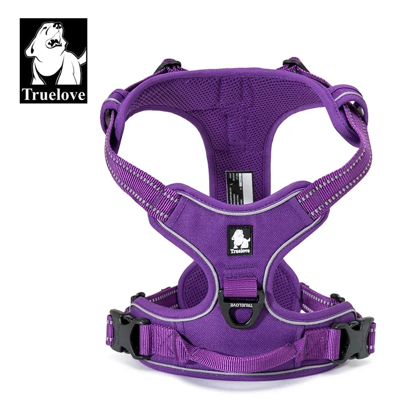Truelove Harnais Chien Réfléchissant Nylon TLH5651 – Rembourré, Ajustable, Toutes Saisons | Sécurité Voiture & Balade