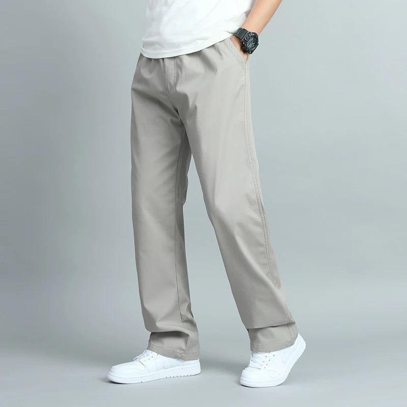 Pantalon Homme Grande Taille Coton Casual Loose Fit Coupe Droite Multi-Poches Jogger – Été Automne | Mode Homme Confort