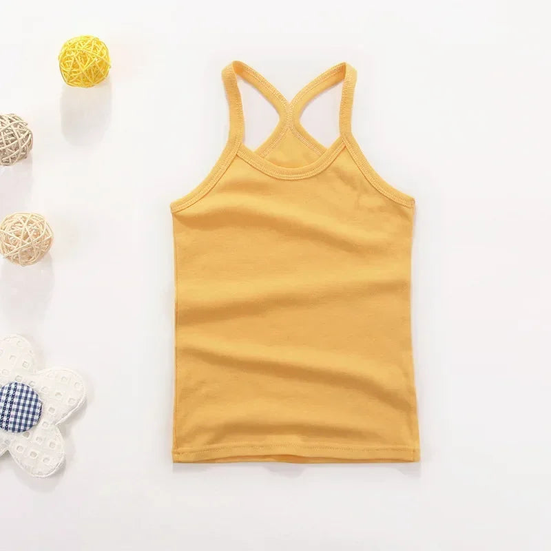 Débardeur Enfant Coton Couleur Unie – T-Shirt Sans Manches Sport Été Garçon Fille Casual