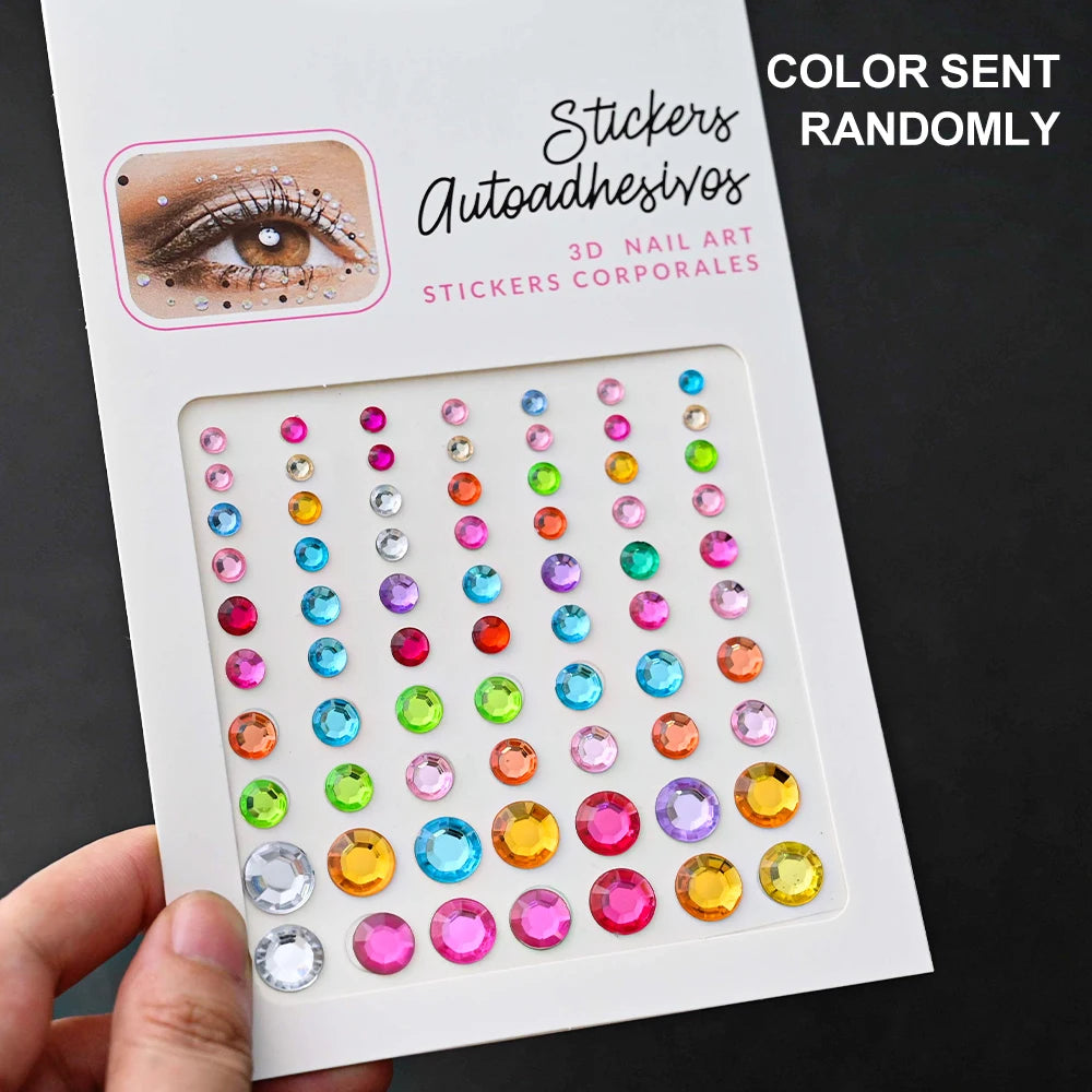 Stickers Strass Visage – Tatouages Temporaires Glitter Diamant | Fête & Maquillage