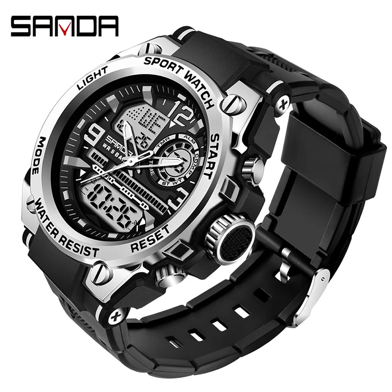 Montre Homme SANDA 6024 Militaire Sport Luxe Quartz 5ATM Étanche – Robuste & Fashion