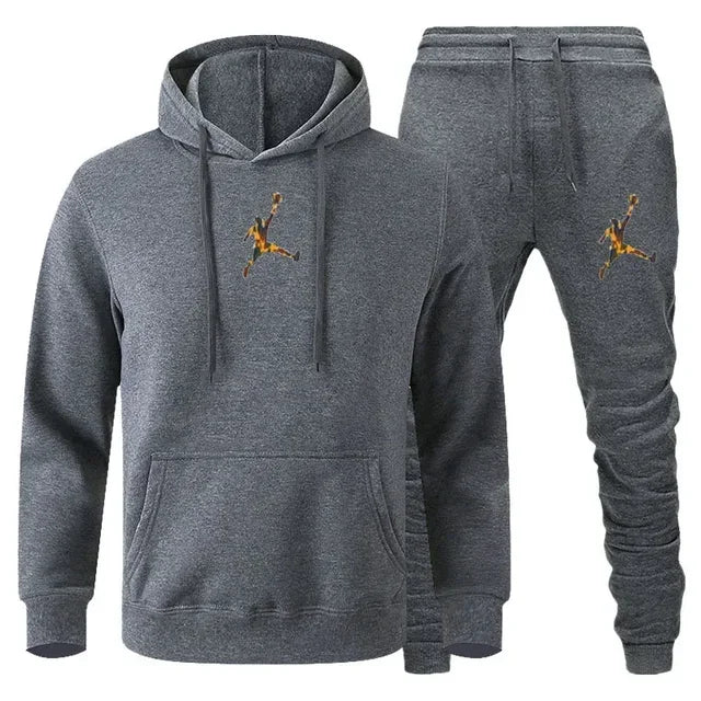 Herren Jogginganzug 2-teilig Langarm Sweatshirt + Freizeithose Fitness Sport Herbst Winter Fashion Bequem Trendig Zeitlos – Premium Jogginganzug 2-teilig Sport Casual Herbst Winter | Herrenmode Sportswear Premium