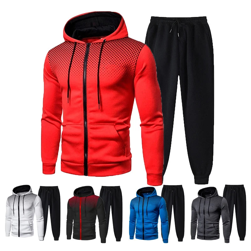Ensemble Homme Polaire Couleur Unie Sweat Zippé + Pantalon + Bonnet Casual Sport Style Américain Européen Automne Hiver Confortable – Set 3 Pièces Premium | Mode Homme Sport Premium