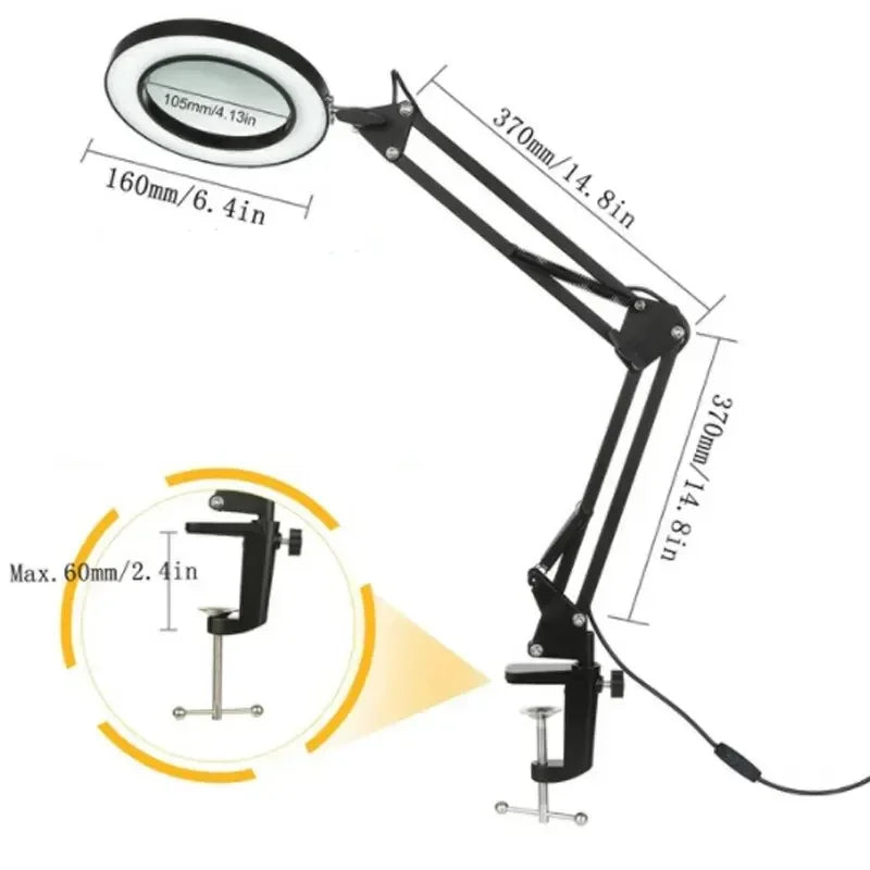 Loupe Lumineuse 72 LED USB 8X/10X – 3 Couleurs LED | Soin Beauté, Esthétique & Atelier | Lampe Loupe Professionnelle