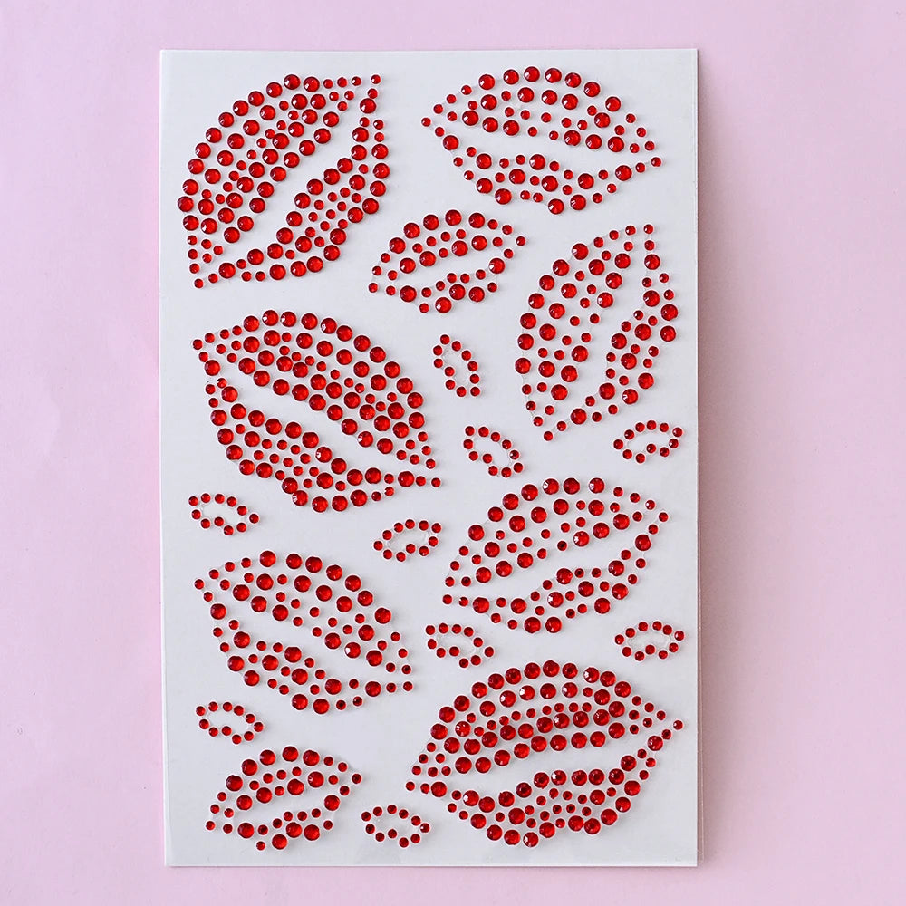 Stickers Strass Visage – Tatouages Temporaires Glitter Diamant | Fête & Maquillage
