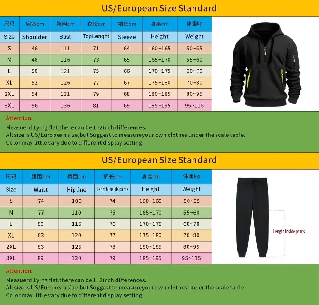 Ensemble Sport Homme 2 Pièces Hoodie Multi-Poches Zippé + Pantalon Automne Hiver Casual Pullover Sportswear Chaud Tendance Premium – Ensemble Sport Premium Multi-Poches 2 Pièces | Mode Homme Sportswear Premium Automne Hiver