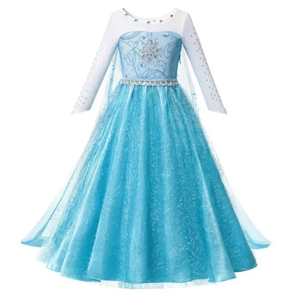 Robe Princesse Fille Déguisement Elsa Anna Ariel – Costume Carnaval Halloween Fête Cosplay Enfant