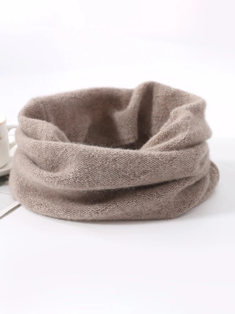 Tour de Cou Laine Mérinos 100% Femme – Écharpe Tube Ajourée, Cache-Oreilles & Masque Visage | Automne Hiver | Headband Chic