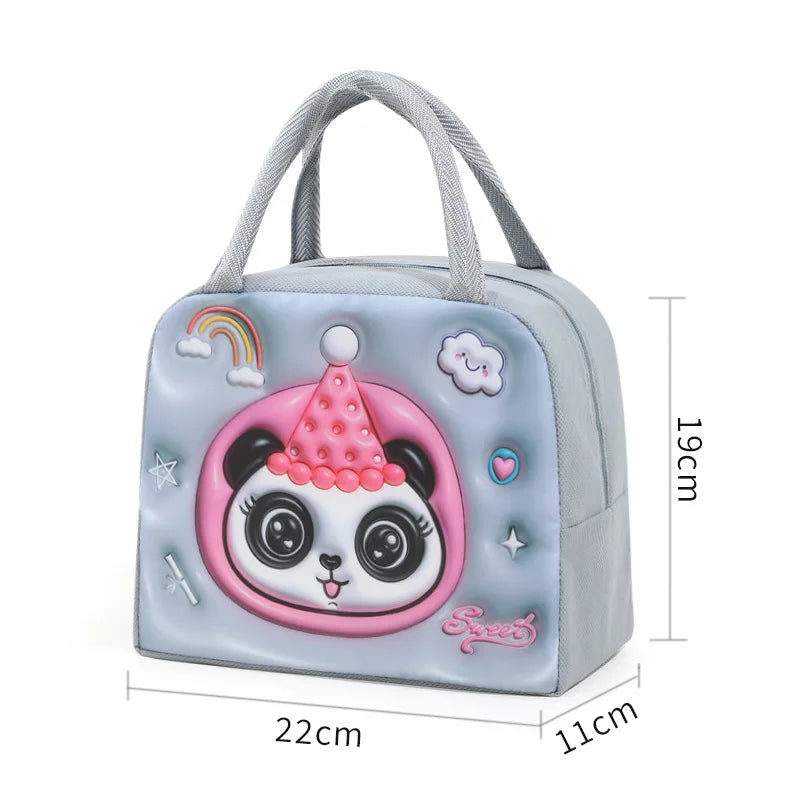 Sac Repas Isotherme Enfant 3D Animaux Cartoon – Boîte Bento Isotherme Grande Capacité