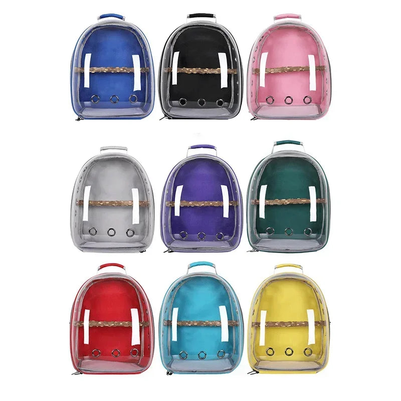 Sac Transport Perroquet & Oiseaux Backpack Acrylique – Perchoir, Mangeoire, Cage Portable | Perruche, Cocatièl & Lapin
