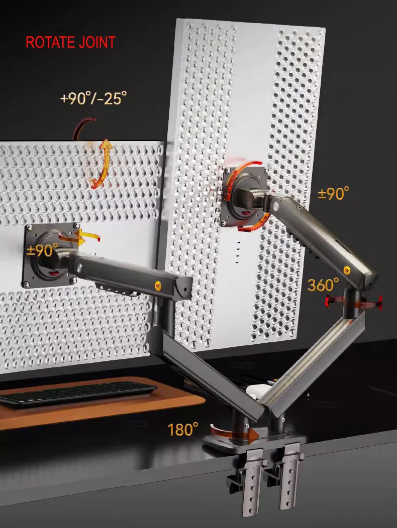 Support Double Écran NB A5C F160 – Bras Articulé à Ressort 10''-27'' | 360° Rotatif Bureau 2-9kg