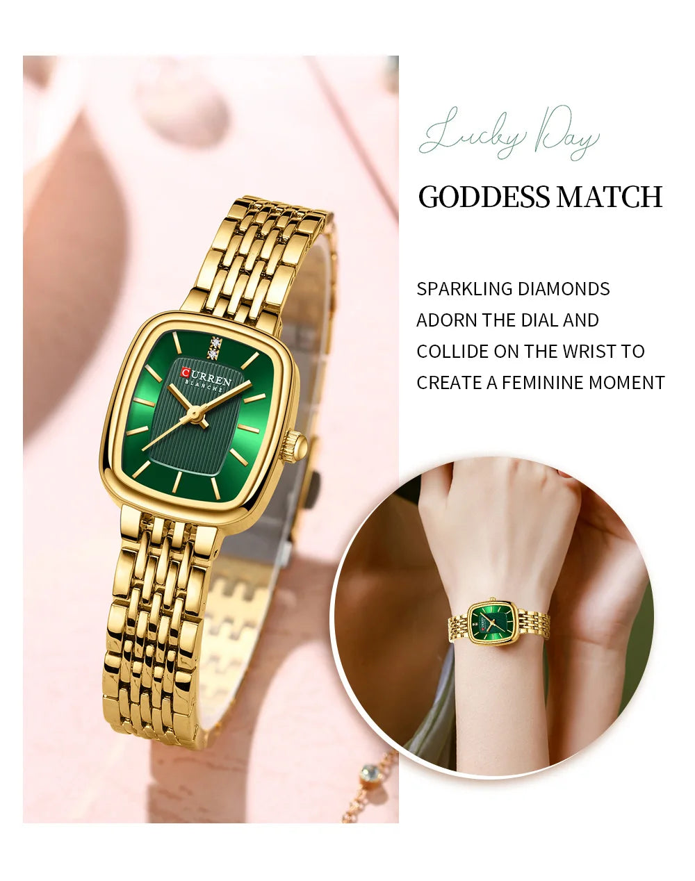 Montre Femme CURREN Dress Fashion Quartz – Bracelet Acier Simple Élégante Intemporelle