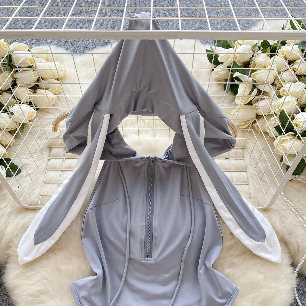 Combinaison Lingerie Femme Sexy Lapin Cosplay Déguisément Dos Nu Ajourné – Costume Roleplay Kawaii | Soirée