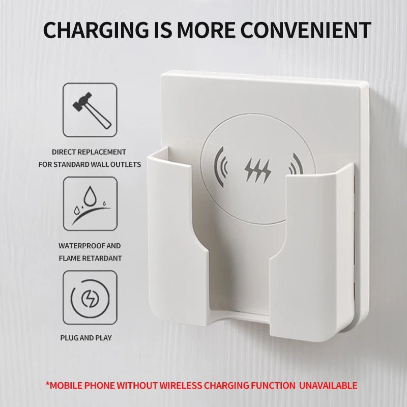Chargeur Sans Fil Mural Encastré 15W Universel – Qi Charge Rapide AC 110-220V