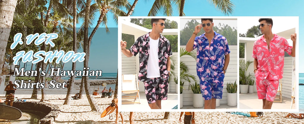 Ensemble 2 Pièces Homme Chemise Hawaïenne Manches Courtes + Short À Cordon Été Vacances Resort | Set Hawaii Premium