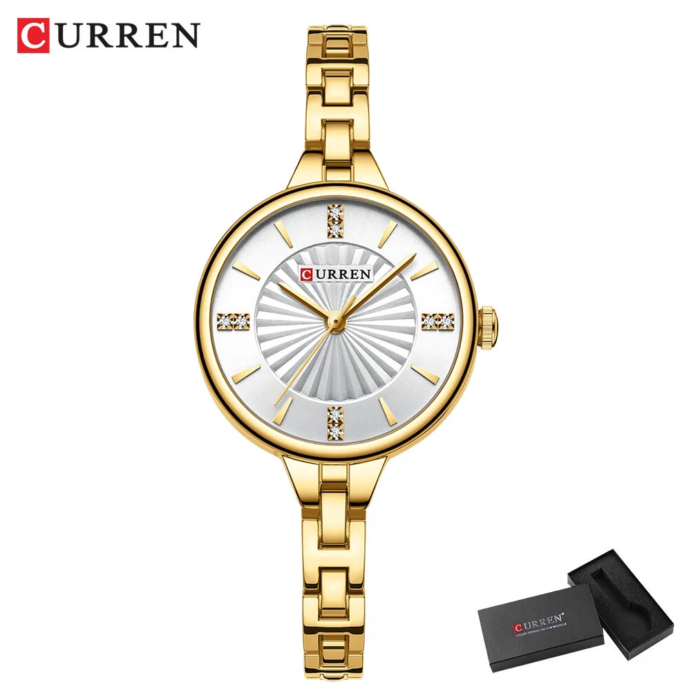 Montre Femme CURREN Luxe Diamond Quartz – Acier Étanche Élégante Dress Diamant