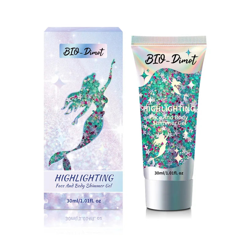 Gel Pailleté BIO-Dimot 30g – Visage, Corps, Ongles & Cheveux | Fête & Maquillage Artistique