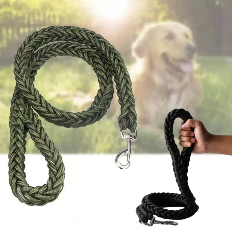 Laisse Chien Grande Race Nylon Tressé Robuste – Corde de Traction Épaisse Promenade Bouledogue Rottweiler | Accessoires Chien