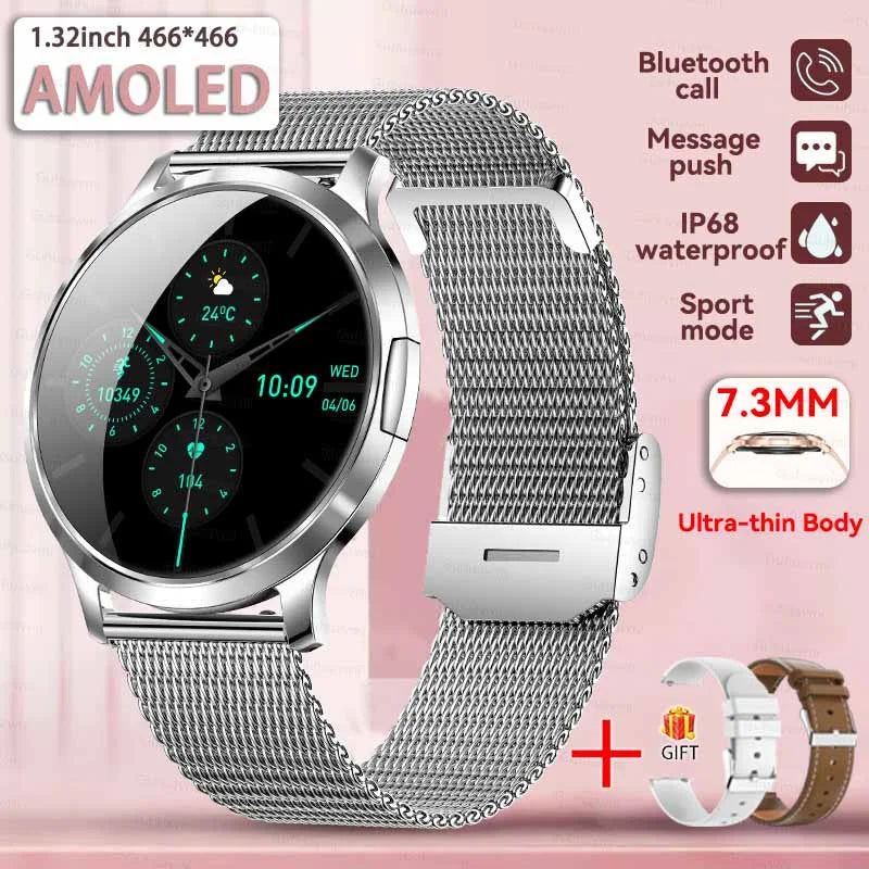 Smartwatch AMOLED 1.32" Unisexe 2025 – Cadran Personnalisable, Appels Bluetooth & Suivi Cardio | Sport & Fitness | Homme & Femme