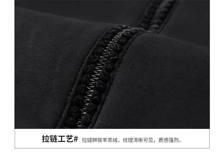 Ensemble Homme Cashmere Tracksuit Hiver – Veste + Pantalon Polaire Épaisse Capuche Chaud