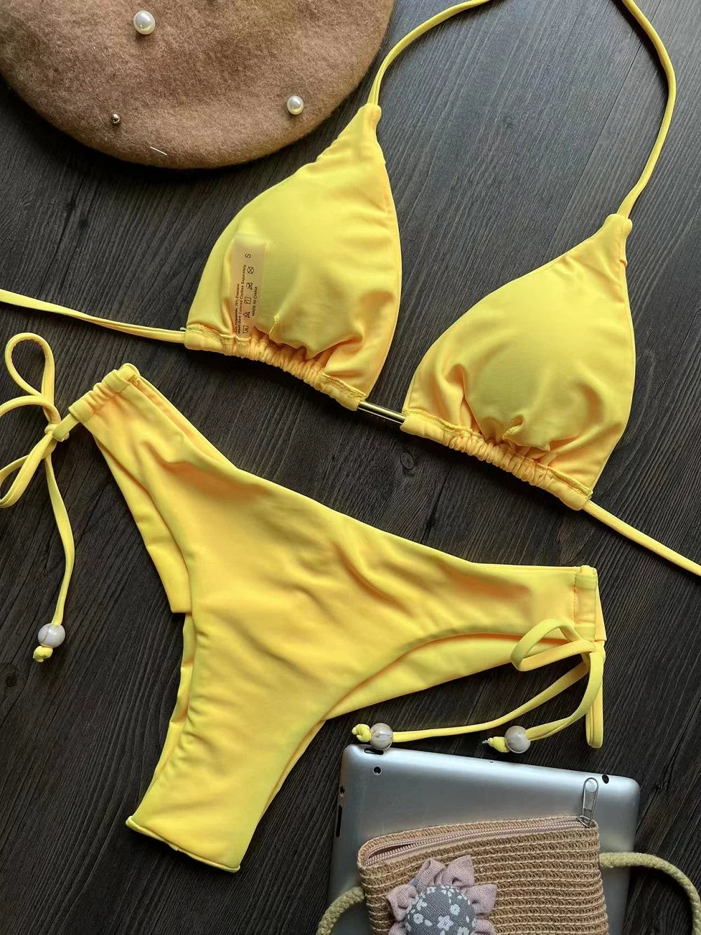 Bikini Femme Triangle Brésilien Push-Up – 13 Coloris | Maillot de Bain 2 Pièces Sexy Plage Été